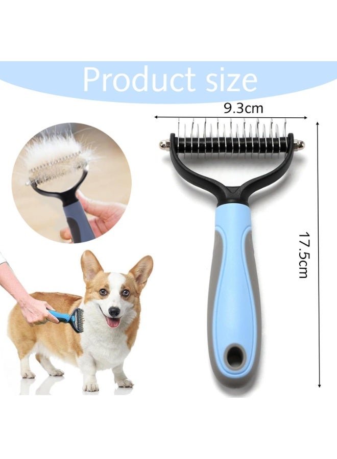 فيرست برو فرشاة تمشيط وإزالة تشابك الشعر للحيوانات الأليفة 2-في-1 – مشط مزدوج الجانب للكلاب والقطط لإزالة الفرو المتشابك والطبقة السفلية – شفرات من الفولاذ المقاوم للصدأ ومقبض مريح - Image 3